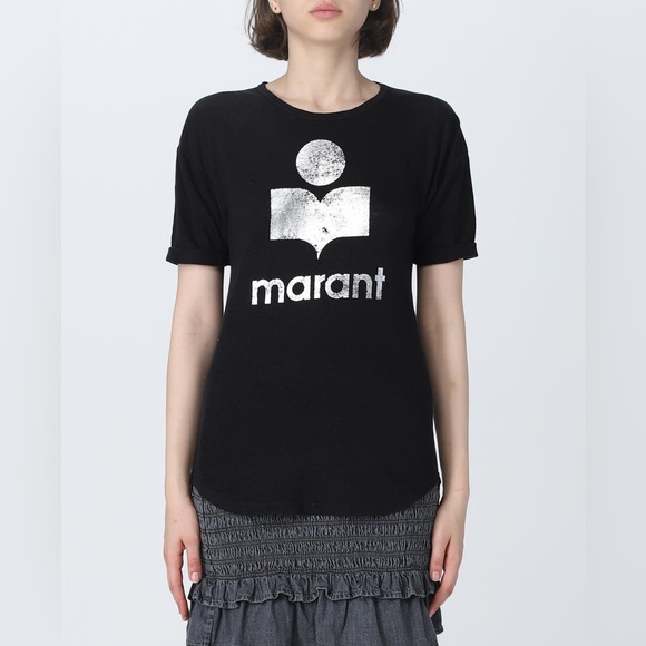 Isabel Marant Etoile Logo Linen T Shirt - Picture 6 of 6